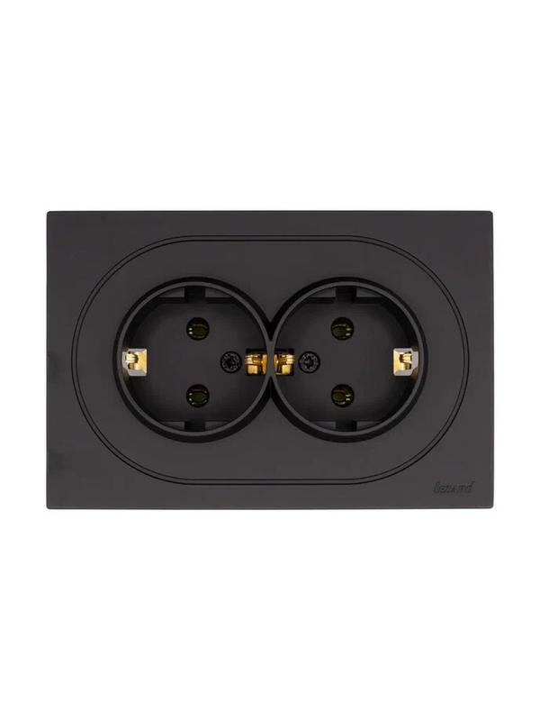 розетка 2-м сп osen с заземл. пбт механизм черн. бархат lezard 743-4200-127b от BTSprom.by