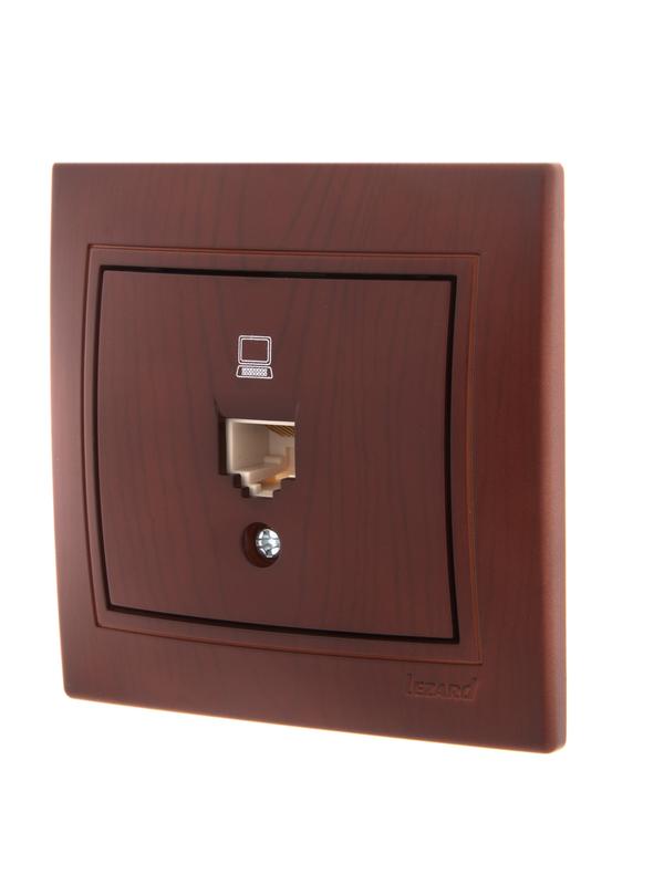  Розетка компьютерная 1-м СП Mira RJ45 16А IP20 вишня LEZARD 701-0601-139 фото в каталоге от BTSprom.by