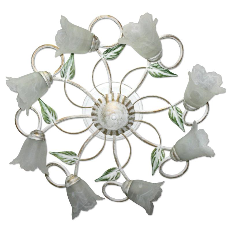  Светильник "Флорин" 181 (Плафон 62333) НПБ 01-8х60-101 Е14 (ИМ) потолочный бел./зол. Элетех 1005405016 фото в каталоге от BTSprom.by