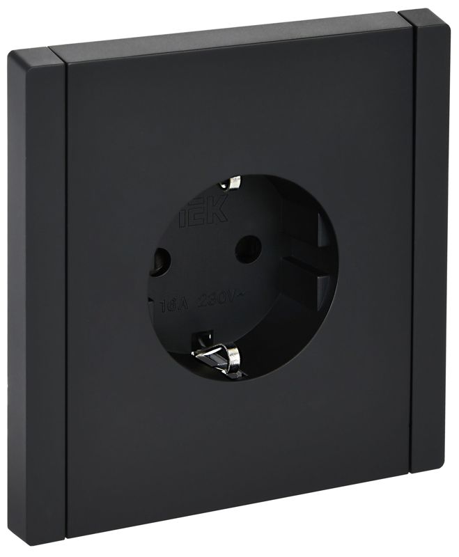 розетка сп forte&piano fp115 16а с заземл. защ. шторки винт. крепл. черн. iek fp-r14-16-k02 от BTSprom.by