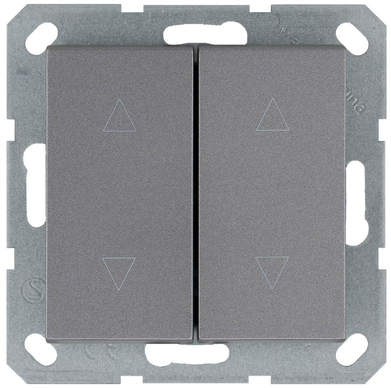 выключатель для жалюзи 2-кл. 10а ip20 механизм алюм. jasmart g3028s от BTSprom.by