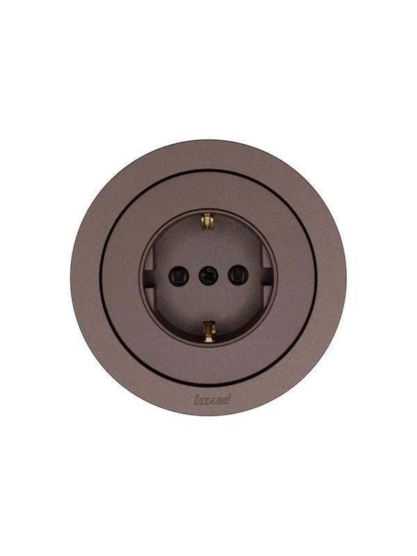  Розетка 1-м OSEN IP20 16А с защ. шторками ПБТ механизм шоколад LEZARD 743-7388-124B фото в каталоге от BTSprom.by