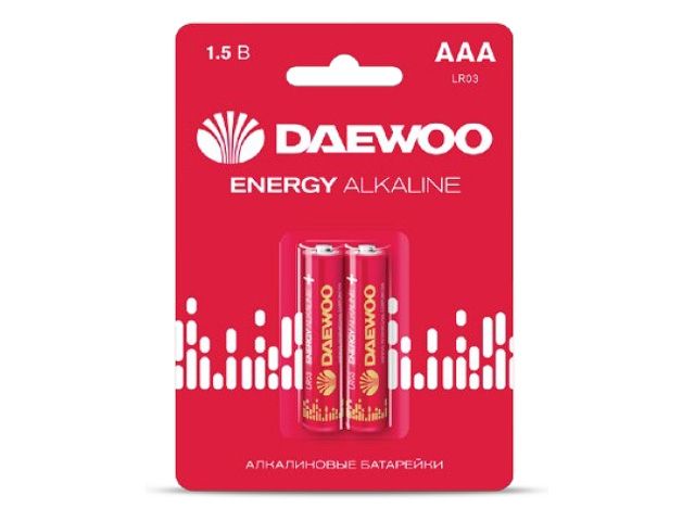 батарейка aaa lr03 1,5v alkaline bl-2шт daewoo energy 5029873 от BTSprom.by