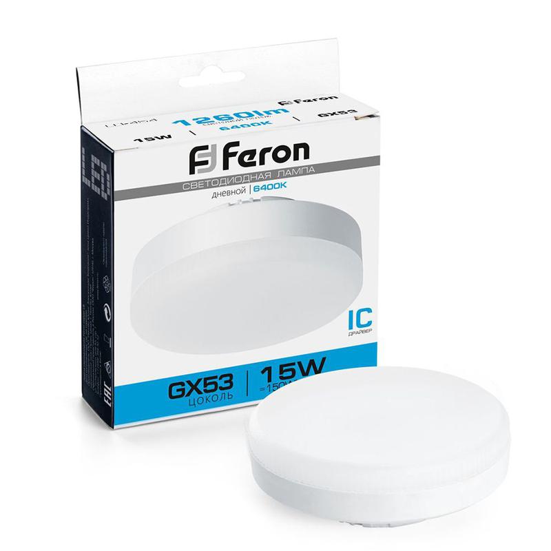 лампа светодиодная 15вт 230в gx53 6400к lb-454 feron 25869 от BTSprom.by
