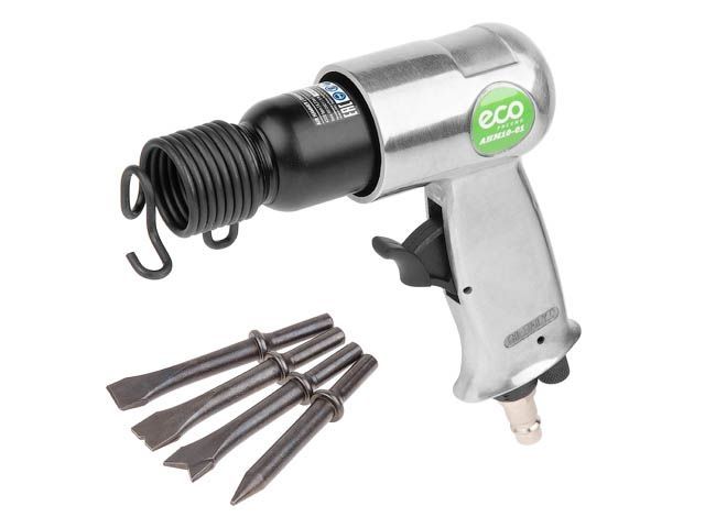 пневмомолоток eco ahm10-01 (4500 уд/мин, 1.12 дж, 120л/мин, хвостовик:10 мм, долото - 4 шт.) ahm10-01 от BTSprom.by