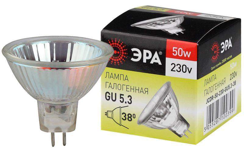 лампа галогенная gu5.3-jcdr (mr16) -50w-230v-cl эра c0027365 от BTSprom.by