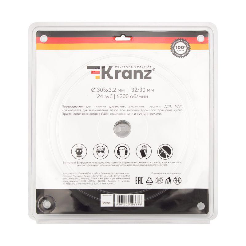  Диск пильный 305мм х24зуб х32/30мм Kranz KR-92-0134 фото в каталоге от BTSprom.by