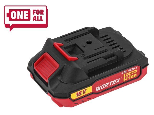 аккумулятор wortex cbl 1820-1 18.0 в, 2.0 а*ч, li-ion all1 xlt (18.0 в, 2.0 а*ч, индикатор заряда, обрезиненный корпус) 0329193 от BTSprom.by