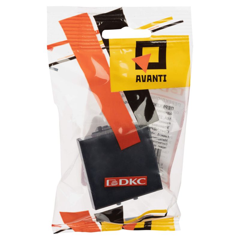  Переключатель модульный 1-кл. 2мод. Avanti "Черный квадрат" 16А черн. DKC 4402112 фото в каталоге от BTSprom.by