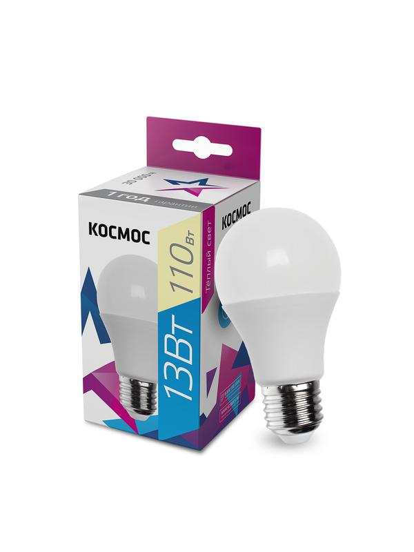 лампа светодиодная a60 13вт 3000к e27 220в космос lkecled13wa60e2730 от BTSprom.by