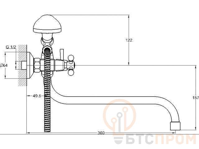  Смеситель для ванны вентильный JMX7-A605 G.lauf фото в каталоге от BTSprom.by