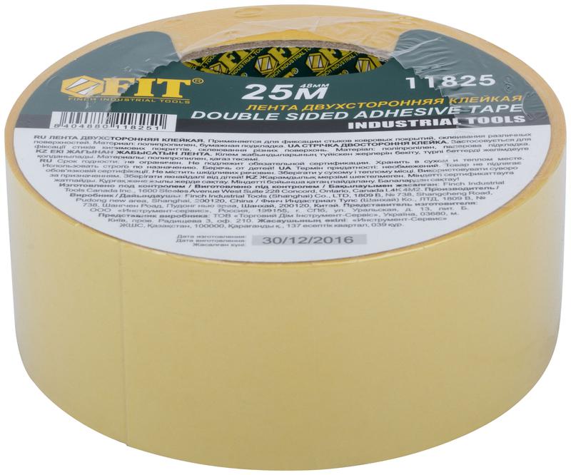  Лента-скотч клейкая двусторонняя 48ммх25м FIT 11825 фото в каталоге от BTSprom.by
