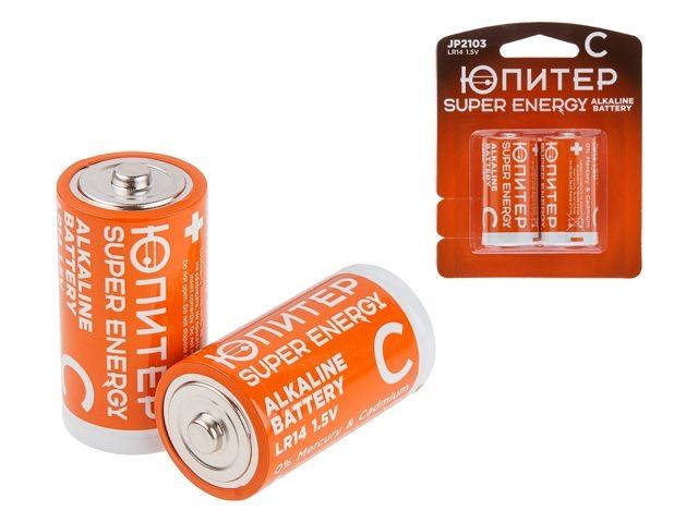 батарейка c lr14 1,5v alkaline 2шт. юпитер jp2103 от BTSprom.by