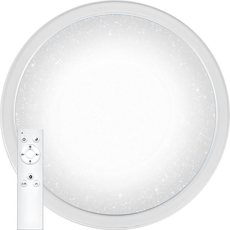 светильник светодиодный управляемый starlight с кантом и пультом с батарейками 2хааа 36вт max. 290хht feron 29633 от BTSprom.by