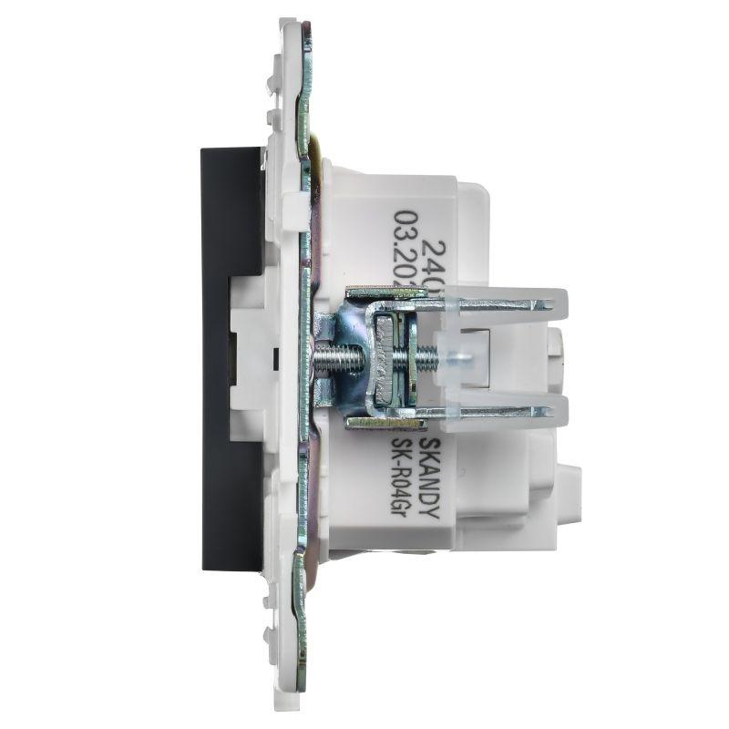  Розетка SKANDY 16А с заземл. защ. шторки SK-R04T титан IEK SK-R14-16-K48 фото в каталоге от BTSprom.by