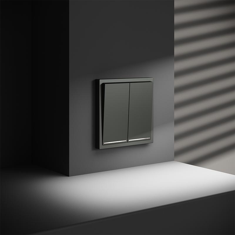  Переключатель проходной 2-кл. СП S70 10А с подсветкой механизм титан Voltum VLS020406 фото в каталоге от BTSprom.by