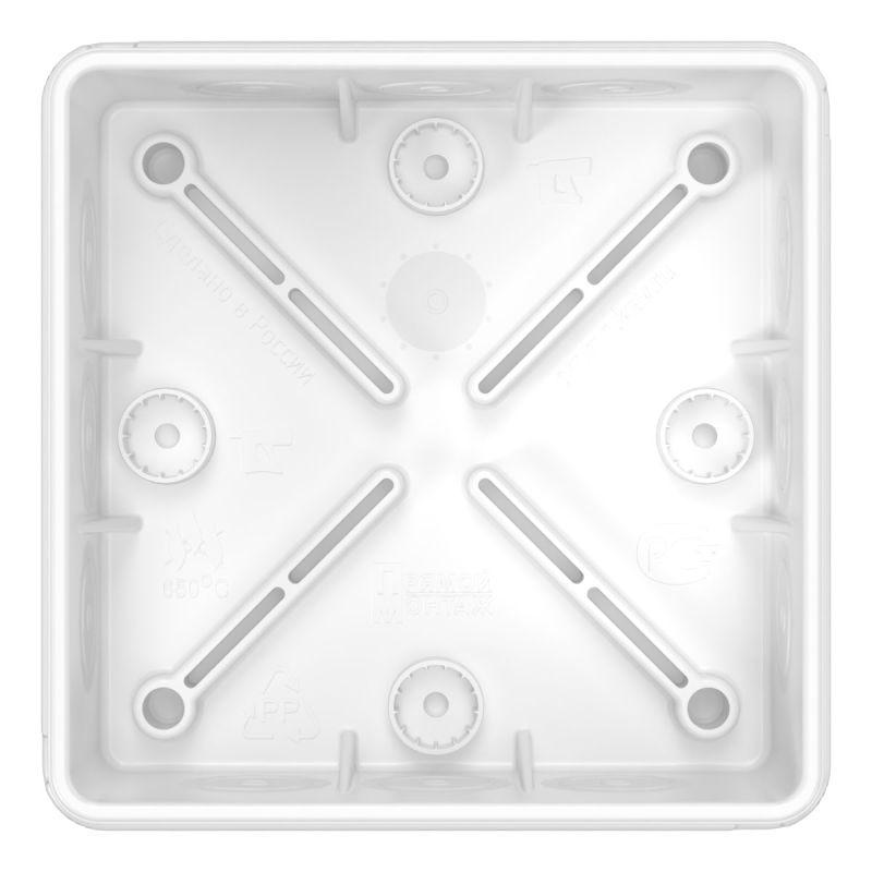  Коробка распределительная ОП 100х100х40 двухкомпонентн. безгалоген. (HF) для прямого монтажа бел. (уп.8шт) Промрукав 60-0303-9003м фото в каталоге от BTSprom.by