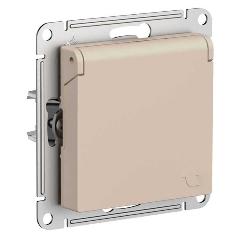 розетка atlasdesign 16а ip20 с заземл. защ. шторки с крышкой механизм песочн. se atn001246 от BTSprom.by