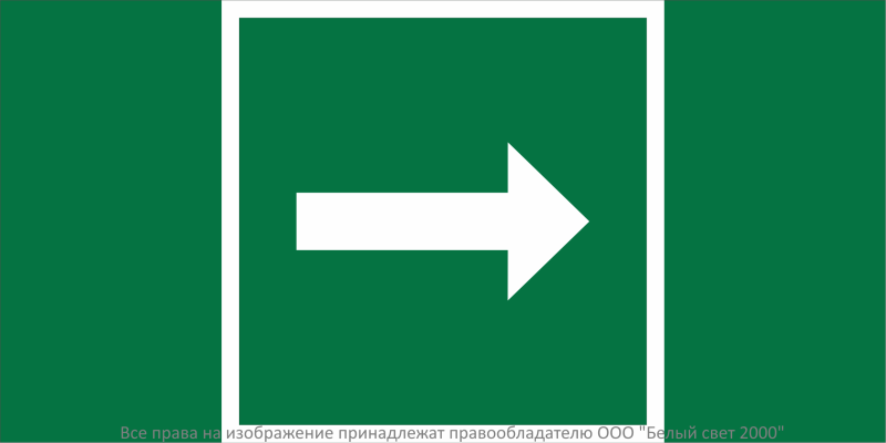 знак безопасности bl-2010b.c01"направление движения к защитным сооружениям" белый свет a31659 от BTSprom.by