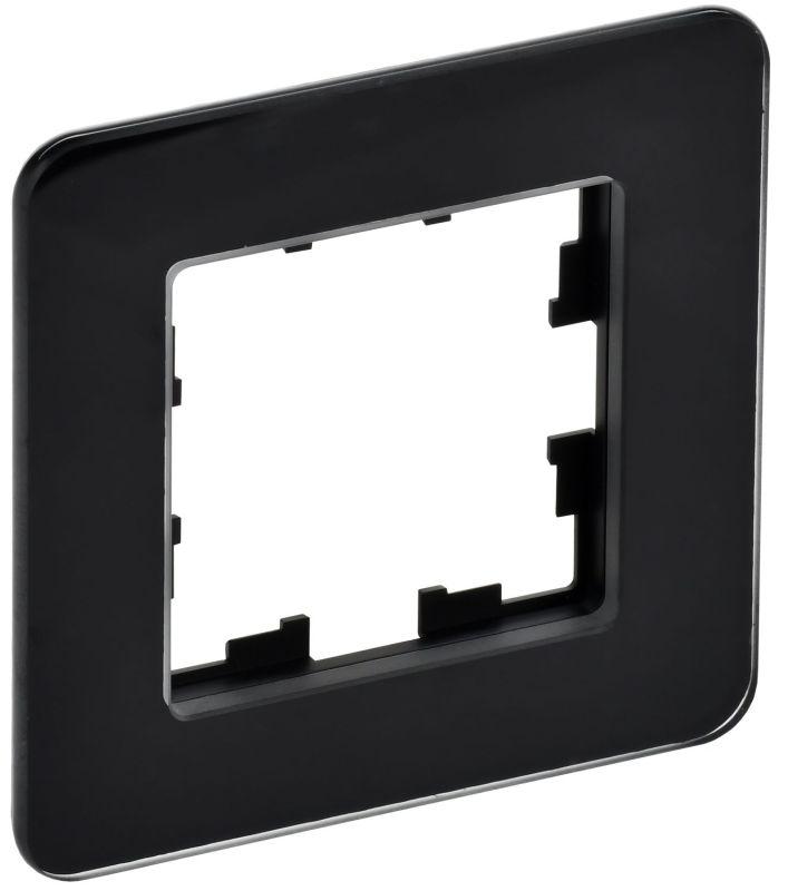 рамка 1-м brite ру-1-2-бр стекло черн. re iek br-m12-g-41-k02 от BTSprom.by