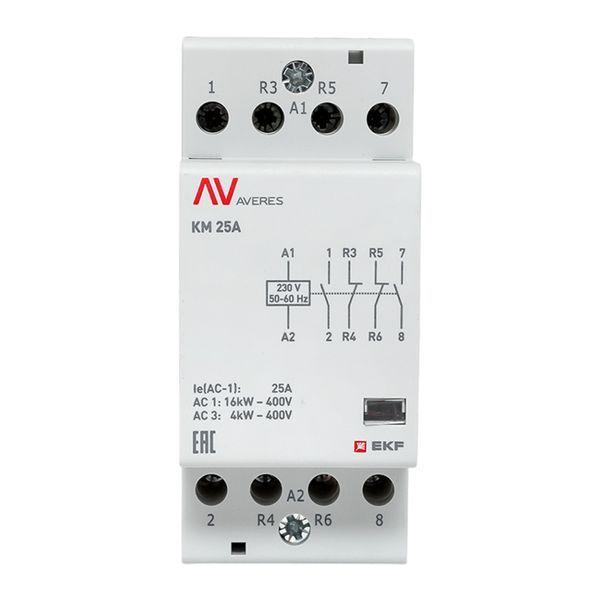  Контактор модульный КМ 25А 2NC+2NO 230В AC (2 мод.) AVERES EKF km-av-2-25-22-230V фото в каталоге от BTSprom.by