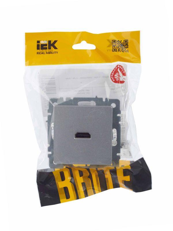  Розетка СП BRITE HDMI РHDMI-0-БрА механизм алюм. IEK BR-H10-K47 фото в каталоге от BTSprom.by