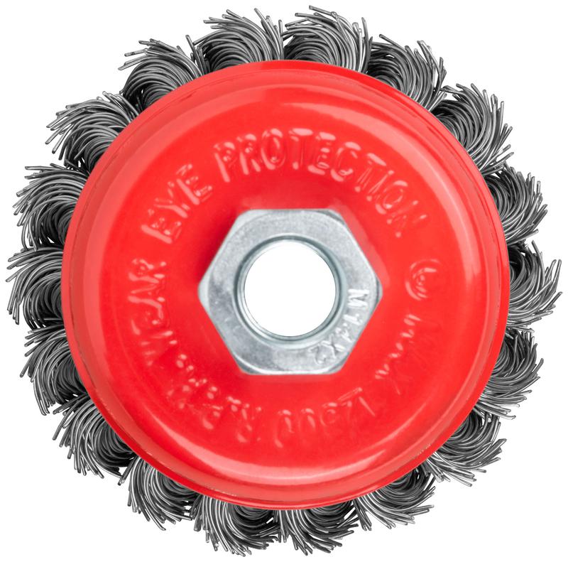  Корщетка-чашка гайка М14 стальная витая проволока 75мм FIT 39467 фото в каталоге от BTSprom.by