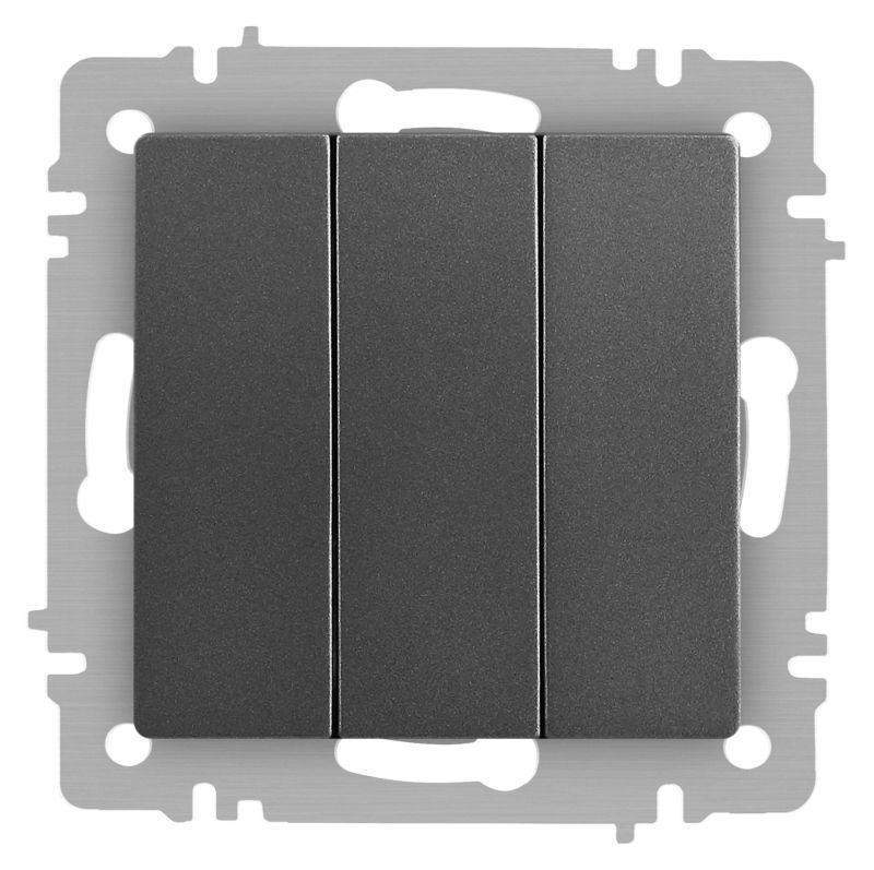 выключатель 3-кл. сп accent 6-106-07 10а ip20 250в al/cu графит intro б0063544 от BTSprom.by