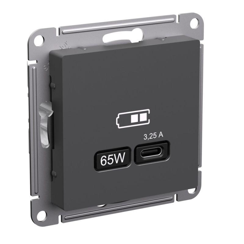 розетка usb atlasdesign тип c 65вт высокоскор. зу qc pd механизм базальт se atn001427 от BTSprom.by