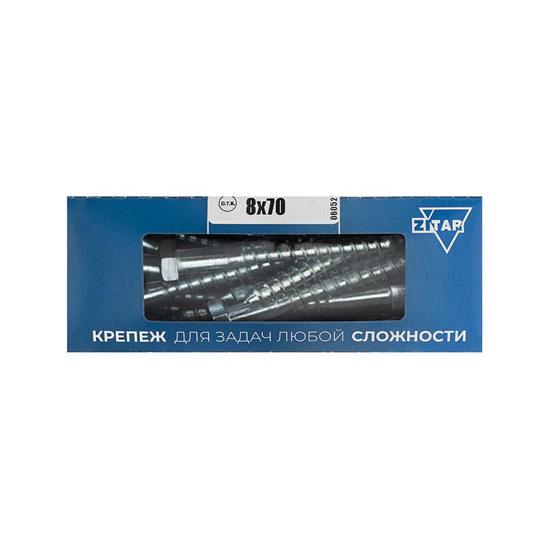 болт сантехнический 8х70 din 571 оцинк. (уп.20шт) tech-krep/zitar 126556 от BTSprom.by