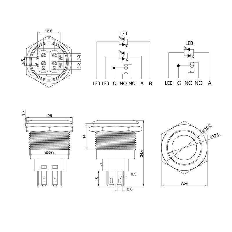  Кнопка антивандальная d22 250В без фикс. (5с) OFF-(ON)/ON-(OFF) подсветка зел. Rexant 36-3533 фото в каталоге от BTSprom.by