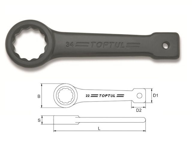 ключ ударно-силовой накидной упорный 70мм toptul aaar7070 от BTSprom.by