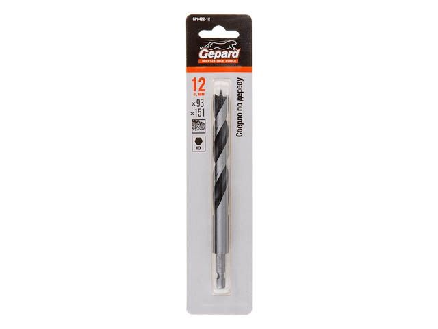 сверло по дереву 12х93х151 шестигр. gepard gp0422-12 от BTSprom.by