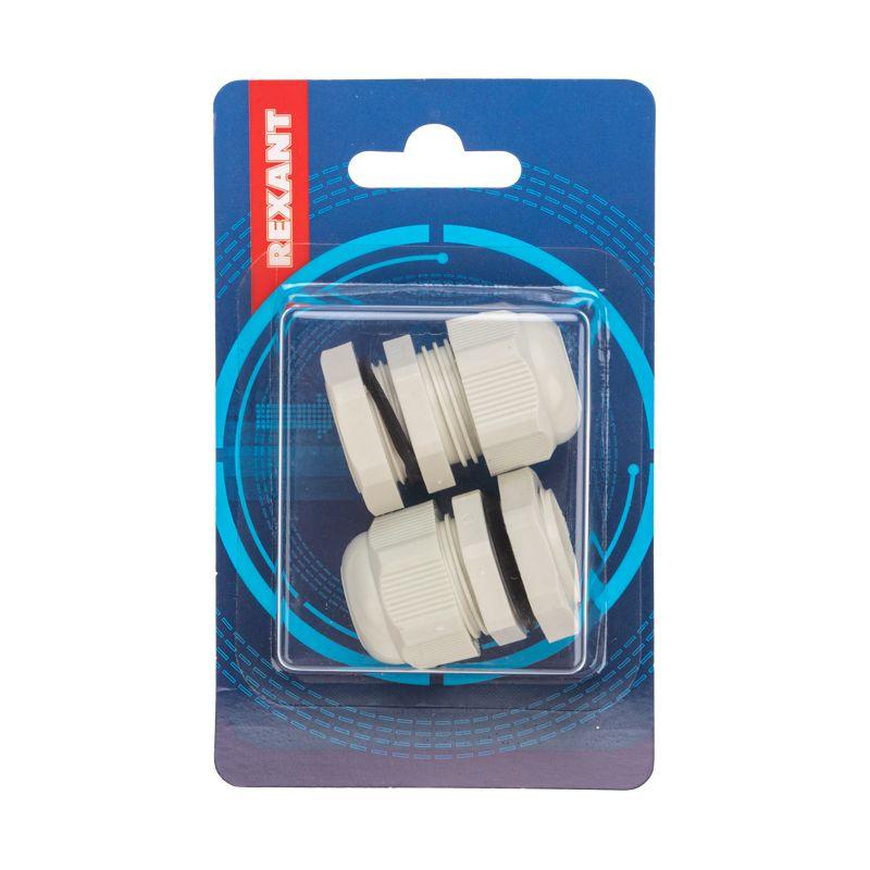  Ввод кабельный PG-16 (10-14мм) сер. комплект (уп.2шт) Rexant 07-8016-A2 фото в каталоге от BTSprom.by