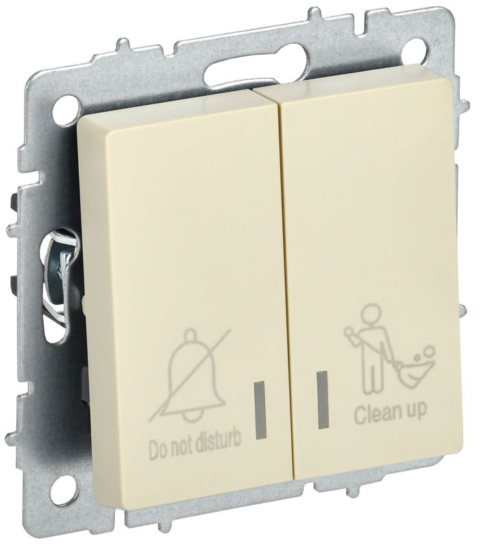 выключатель 2-кл. brite 10а вс10-2-9-бркр для отелей с индик. механизм беж. iek br-v20-2-10-k10 от BTSprom.by