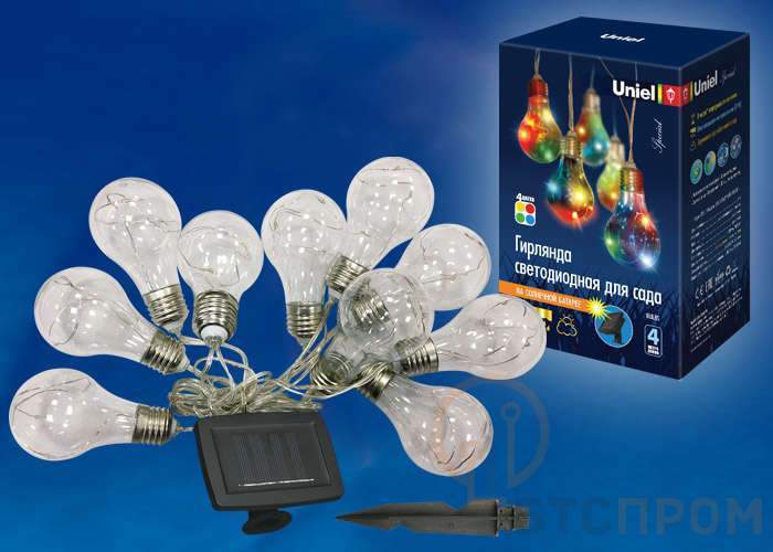  Гирлянда садовая USL-S-126/PT4000 BULBS IP44 солнечная батарея Uniel UL-00003332 фото в каталоге от BTSprom.by