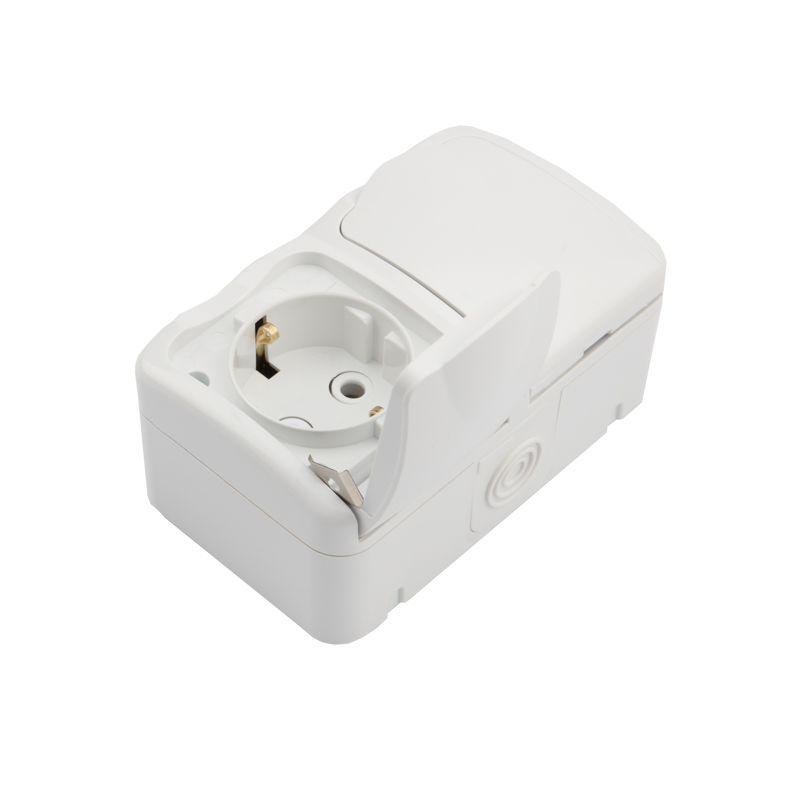  Блок ОП 2 розетки горизонт. Mini OG с заземл. IP54 бел. Kranz KR-78-0606 фото в каталоге от BTSprom.by