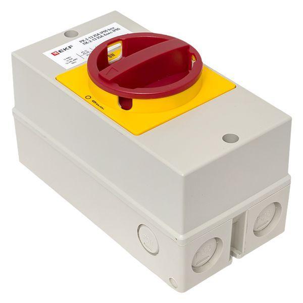  Переключатель кулачковый ПК-2-13 25А 3п "ВКЛ-ВЫКЛ" с блокировкой в боксе IP65 PROxima EKF pk-2k-13-25-a65 фото в каталоге от BTSprom.by