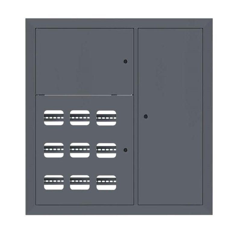 щит этажный 9кв. ral7024 3 окна в ряд по гориз. (1000х950х150) proxima ekf mb29-v-9-ral7024-1 от BTSprom.by