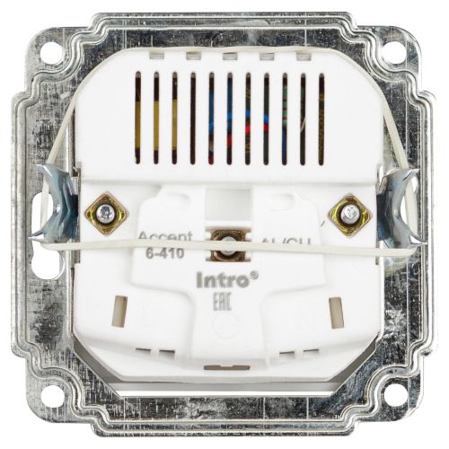  Розетка 1-м СП Accent 6-410-01 16А IP20 250В P+E Schuko защ. шторки + 2хUSB бел. Intro Б0063689 фото в каталоге от BTSprom.by