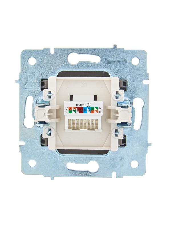  Розетка компьютерная 1-м СП ASTI IP20 RJ45 механизм Cat 6e платина. LEZARD 7081-3588-140 фото в каталоге от BTSprom.by