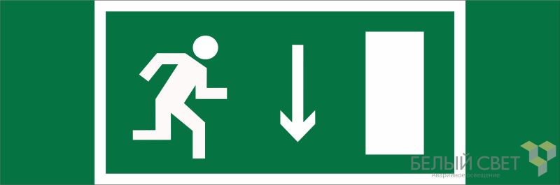 знак безопасности bl-3511b.e09 "указ. двери эвакуац. выхода (прав.)" белый свет a27406 от BTSprom.by