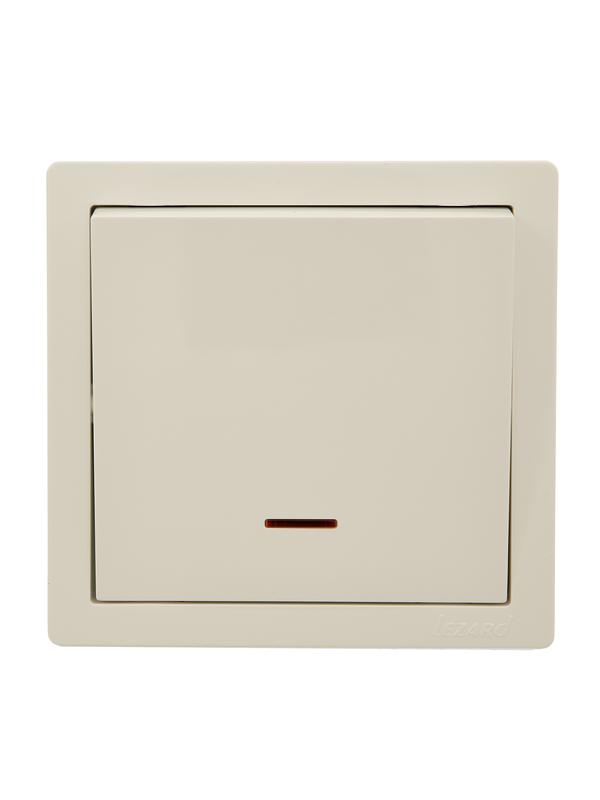 выключатель 1-кл. оп leto с индикацией крем lezard 752-0300-111 от BTSprom.by