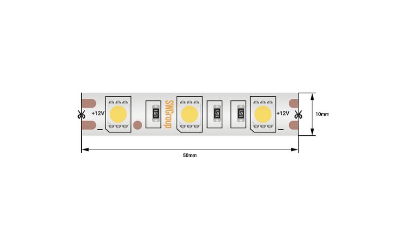 лента светодиодная стандарт 5050 60led/м 14.4вт/м тепл. бел. 12в ip68 со скотчем 3м (уп.5м) swg standard 00-00009269 от BTSprom.by