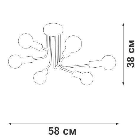люстра 6xe27 макс. 40вт vitaluce v4957-1/6pl от BTSprom.by