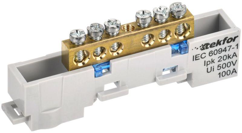 шина нулевая n неизол. на универс. держ. 6х9-4-с tekfor iek tf-nn10-04-dl-k07 от BTSprom.by
