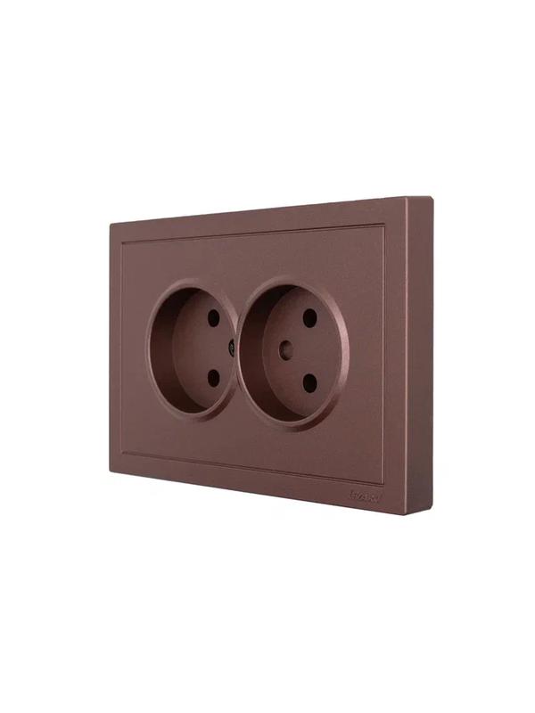  Розетка 2-мест. б/з СП ZIMA IP20 16А ПБТ безвинт. зажим шоколад LEZARD 704-7300-128BQC фото в каталоге от BTSprom.by