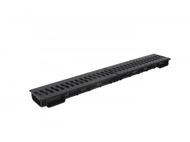лоток lite 100 h56 с решеткой пластиковой, кл. а15 (черный), ecoteck, рб ди14805000 от BTSprom.by
