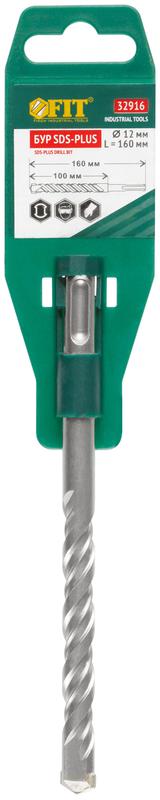  Бур по бетону SDS PLUS с двойн. резьбой 12х160мм FIT 32916 фото в каталоге от BTSprom.by