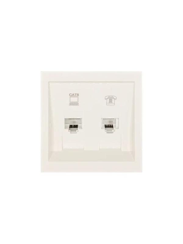 розетка компьютер+телефон сп zima ip20 с модулем cat 6 слон. кость lezard 704-9088-144 от BTSprom.by
